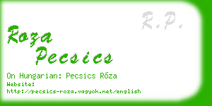 roza pecsics business card
